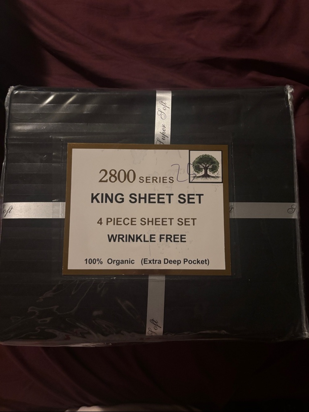 2800 Series King Sheet Set - Black - 4 Piece Wrinkle-Free